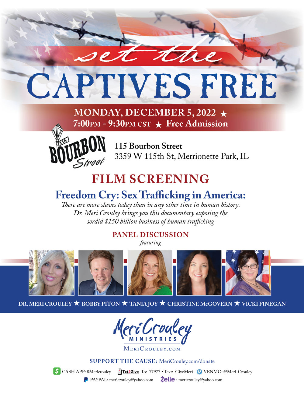 Set the Captives Free – Dec 5 – Merrionette Park, IL